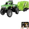 Atlodas Mini Rc Truck, Mini RC Monster Truck, 1:64 Scale Monster Truck Remote Control Car with Lights, 2.4Ghz Remote Control, Speed/Steering Adjustable (Green) view 1