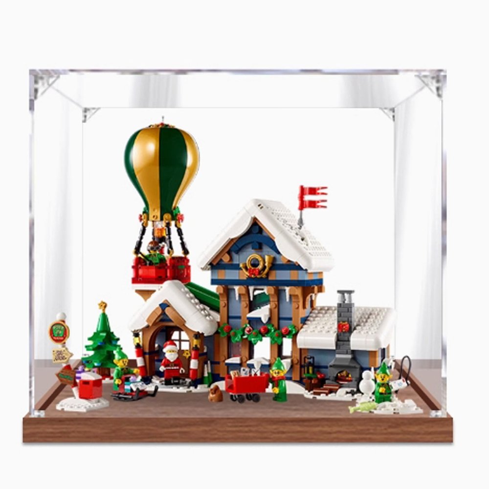 Acrylic Display Box for 10339 Santa's Post Office Model, Assembled Dustproof Display Box,Storage Box (Display Box Only) (2mm)
