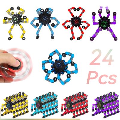 24pcs Transformable Fidget Spinners Children's Advanced Fidget Toys for Stress Relief Ideal Fidget Spinners for Sensory Toys for Boys and Girls with AutismParty Favors