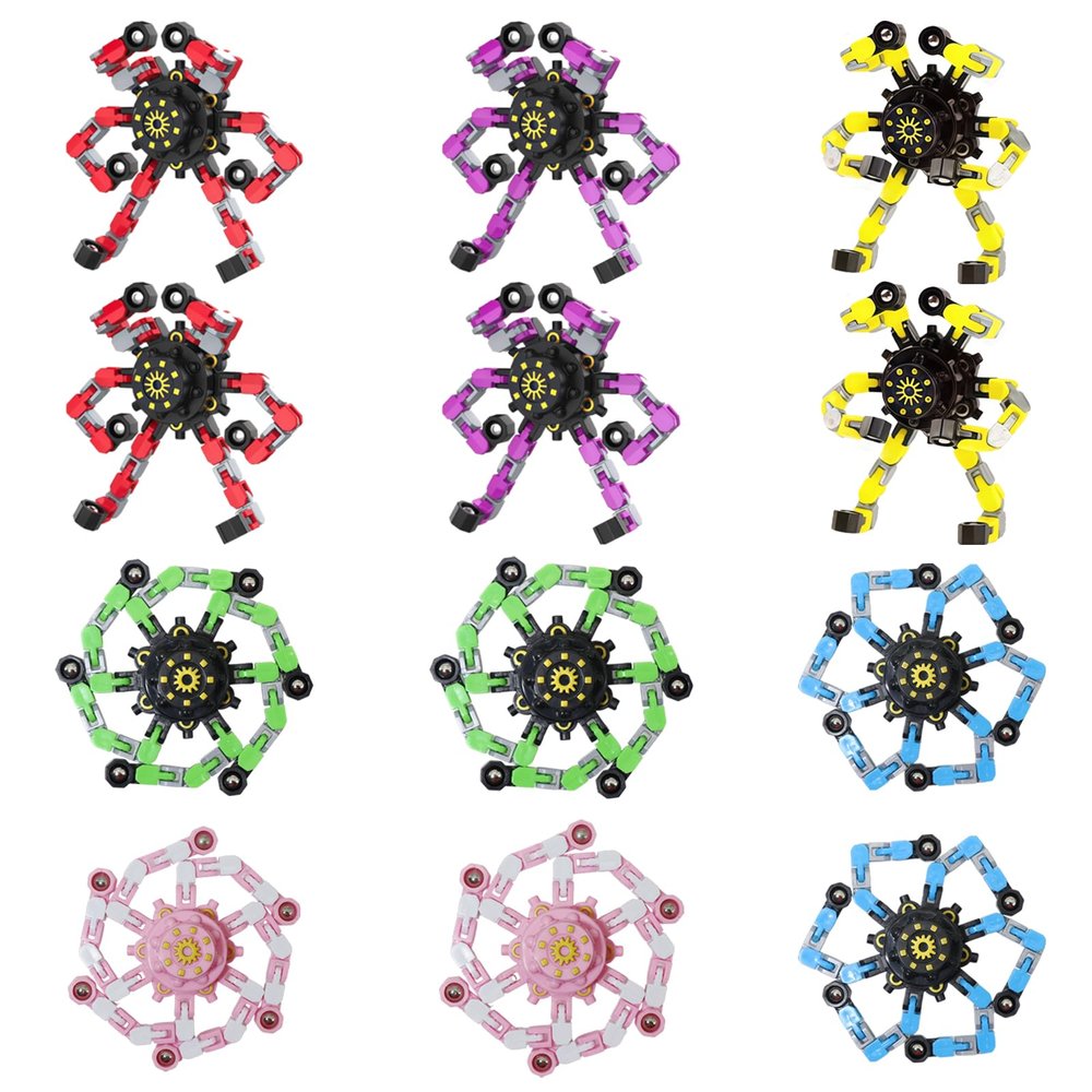 12pcs Transformable Fidget Spinners Children's Advanced Fidget Toys for Stress Relief Ideal Fidget Spinners for Sensory Toys for Boys and Girls with AutismParty Favors