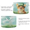 Burbuja St. Patrick Dog Round Storage Basket with Cotton Rope Handles, Laundry Basket for Blankets, Toys, Nursery, Living Room Decoration view 3