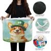 Burbuja St. Patrick Dog Round Storage Basket with Cotton Rope Handles, Laundry Basket for Blankets, Toys, Nursery, Living Room Decoration view 4