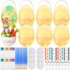 Colingmill 8 Sets Jumbo Easter Egg Plastic Fillable 10 Inch Giant Paintable Eggs with Handles Large White DIY Containers Paint Your Own Egg Lamp Kit for Easter Decor Basket Stuffers Fillers view 1