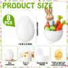 Colingmill 8 Sets Jumbo Easter Egg Plastic Fillable 10 Inch Giant Paintable Eggs with Handles Large White DIY Containers Paint Your Own Egg Lamp Kit for Easter Decor Basket Stuffers Fillers view 2