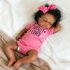 Anano Black Reborn Baby Dolls Silicone Full Body 20 Inch Realistic Baby Doll Girl Soft Full Silicone Babys Doll African American Babys Girl Lifelike Black Reborn Dolls Brown Skin view 1