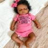 Anano Black Reborn Baby Dolls Silicone Full Body 20 Inch Realistic Baby Doll Girl Soft Full Silicone Babys Doll African American Babys Girl Lifelike Black Reborn Dolls Brown Skin view 2
