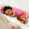Anano Black Reborn Baby Dolls Silicone Full Body 20 Inch Realistic Baby Doll Girl Soft Full Silicone Babys Doll African American Babys Girl Lifelike Black Reborn Dolls Brown Skin view 3