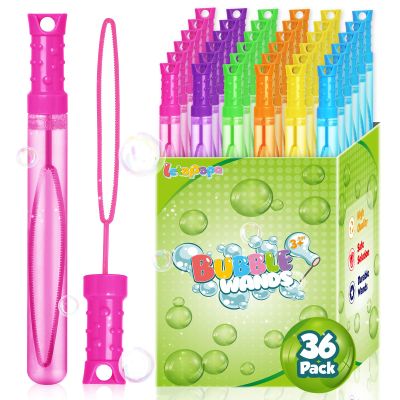 Bubble Wand, 36 Pcs Bubble Wands Bulk in 6 Colors, Bubble Party Favors for Kids, Summer Toys, Indoor Outdoor Activity, Themed Birthday, Wedding, for Girls & Boys