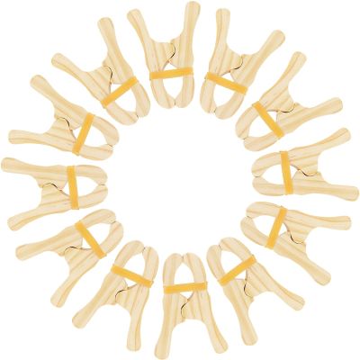 HSLCGF 12 Pcs Wooden Play Clips,Montessori & Waldorf Fort Building Kit,Suitable for Kindergarten,Home,School for Develop Hands-on Skills,Develop Imagination and Creativity(Wooden 12Pcs)