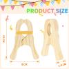 HSLCGF 12 Pcs Wooden Play Clips,Montessori & Waldorf Fort Building Kit,Suitable for Kindergarten,Home,School for Develop Hands-on Skills,Develop Imagination and Creativity(Wooden 12Pcs) view 2