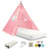 Heypappy Teepee Tent for Kids with Inflatable Airbed, String Lights, Balloons, Pump, Washable Slumber Party Tent Indoor Outdoor for Girls Boys, Children Tipi Playhouse for Playtime and Sleepover view 1