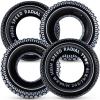 Libima 4 Pcs Inflatable Pool Floats, Pool Floaties Swim Rings Pool Tubes Donut Fruit Hawaiian Tire Inner Tubes Floaties for Adults Hawaiian Beach Party Decorations(30 Inch,Tire) view 1