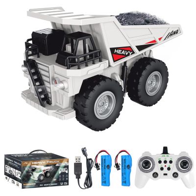 Hylukon Remote Control Dump Truck, 2.4Ghz 11 Channel RC Construction Vehicle Toy with Lights Music, Electric Transport Garbage Truck Toys for Teen Birthday Gift