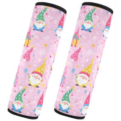 2 Pack Colorful Cartoon Christmas Gnomes Seat Belt Covers Soft Car Seatbelt Covers Shoulder Strap Covers for Adults Kids Women Men