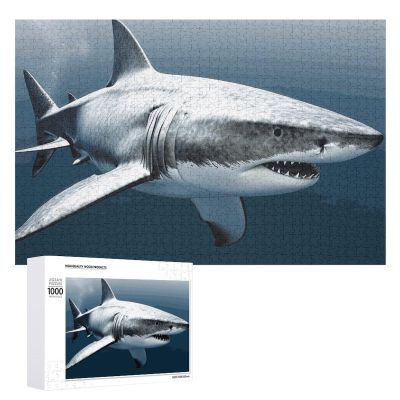 1000 PCS Jigsaw Puzzles 3D Shark Fish Wooden Puzzle Personalized Picture Puzzle Family Decoration Puzzles for Adults Challenging Puzzle Family Wedding Graduation Present