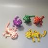 3D Printed Big Eye Cat PLA Crafts Cat Toy Colorful Cat Desktop Ornament Joints Movable Gift for Friends 19.5cm/7.6in (Gold) view 3