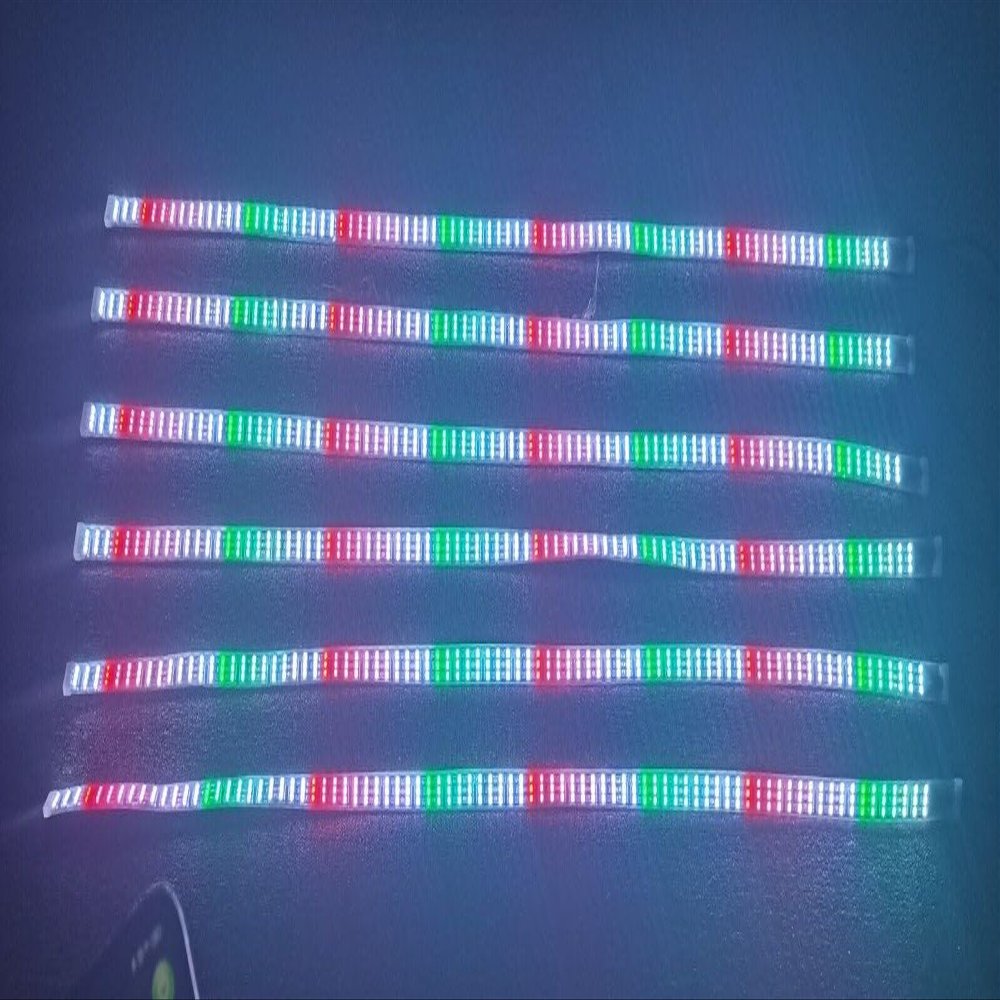 6PCS Triple Row Treble Rolls LEDs RGB Dream Color Chasing Flow Chaser Light Strips APP+Remote for Vehicle Car Truck Slingshot Slingtoys Ryker Spyder (6PCS 1FT Triple Row Chasing Light Strips)