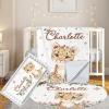 Terwex Custom Baby Crib Bedding Set, 3 Pcs Personalized Nursery Bedding Set with Name, Soft Baby Bedding Crib Sets with Blanket - Toddler Crib Sets for Girls Boys, Infant Newborn Gifts, Pink Leopard view 1