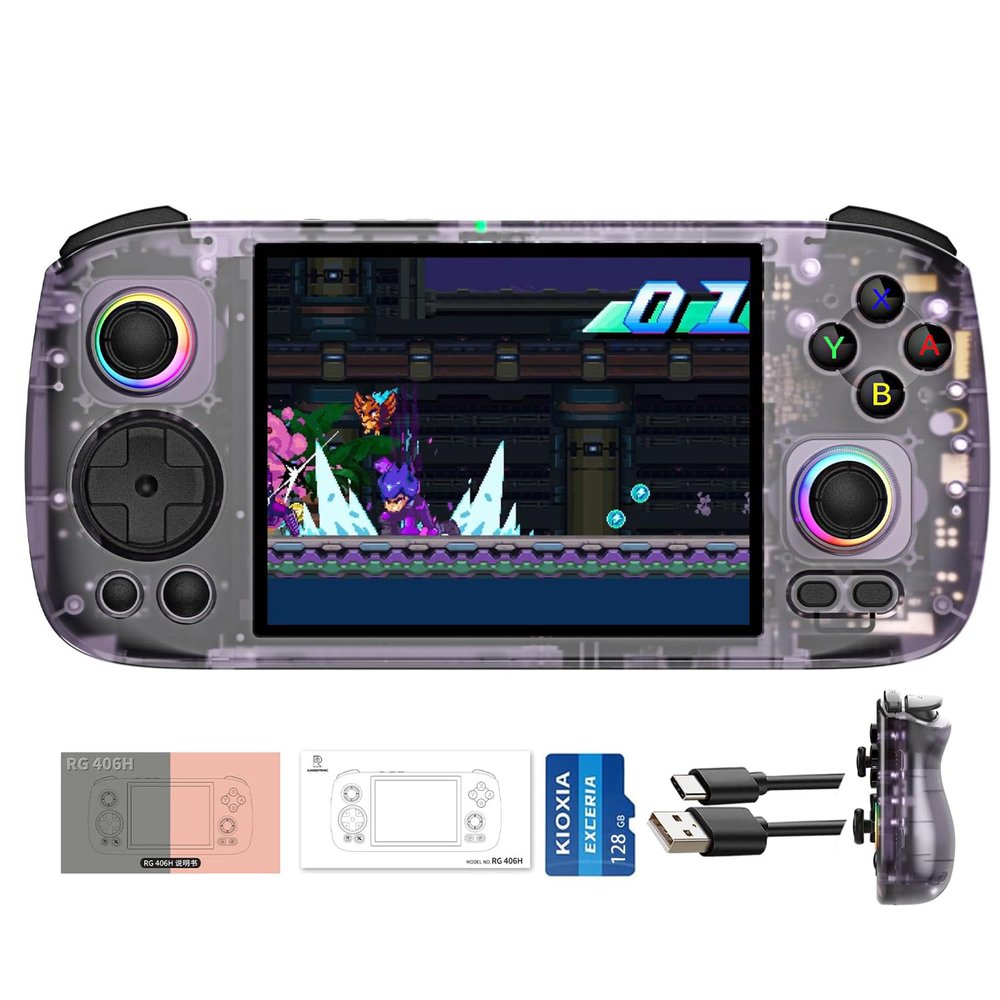 Aivuidbs RG406H Retro Game Console 128G TF Card 5000+ Games, 4-inch Android 13 Unisoc T820 Processor 8 Cores Emulator Video Games RG 406H Supports 5G WiFi 4.2 Bluetooth Online Fighting,Streaming