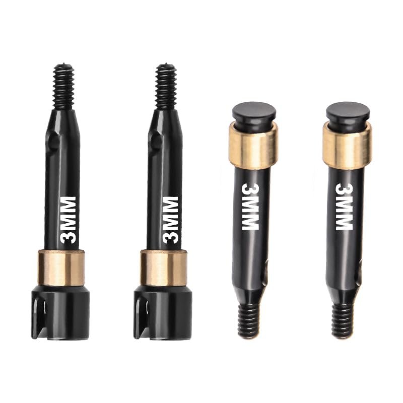 4140 Carbon Steel Front & Rear Drive Shafts (+3mm Wide) for LOSI 1:24 Micro-B 2WD Buggy RTR-LOS00007 / 1:28 Micro-T 2S 2WD RTR Stadium Truck-LOS-1392 Upgrades - Black