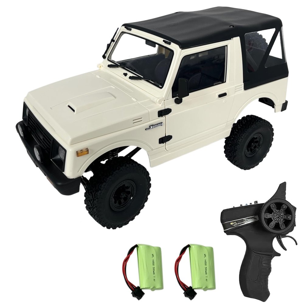 Dodoore RC Rock Crawler WPL C74-1 RC Truck, 1:10 Scale 2.4GHz Remote Control Truck, 4WD All Terrain Off-Road RC Crawler with LED Lights and 2 Rechargeble Batteries for Adults