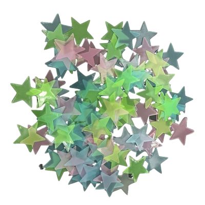 100Pcs Glow In Dark Star Fluorescent Brght 3D Wall Sticker For Kids Baby Bedroom Ceiling Decoration 3cm Size