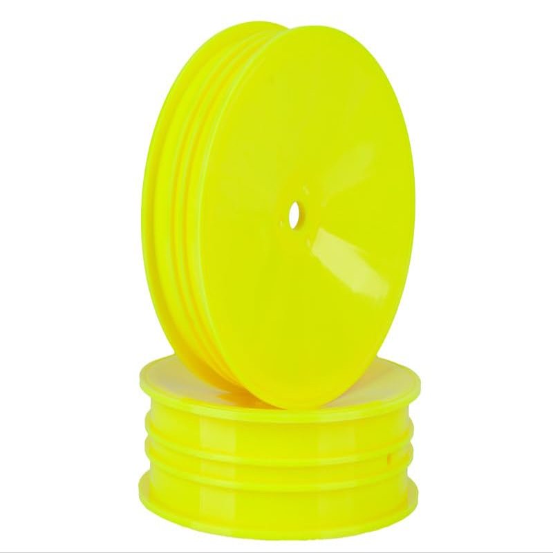 2WD Narrow Front Wheels, 2.2in 12mm Hex, 2pcs. (Yellow) by Mugen Seiki