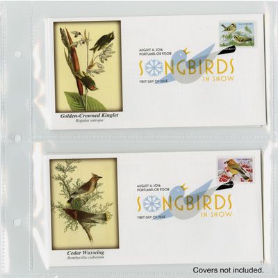 Mystic Stamp Company's 10 Clear 2-Pocket First Day Cover Pages (8 3/8" x 9 1/8")
