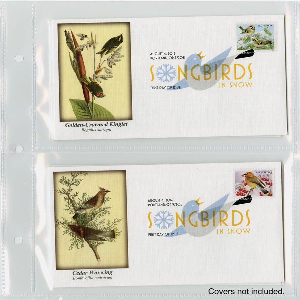 Mystic Stamp Company's 10 Clear 2-Pocket First Day Cover Pages (8 3/8" x 9 1/8")