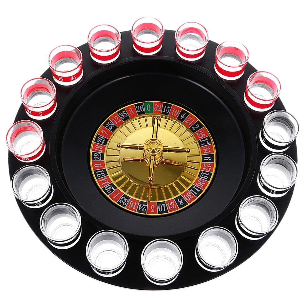 CoudarTitie Drinking Roulette Game Set for 2-8 Players with Glasses