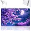 Playmat for MTG Cards Game Mat with Non-Slip Rubber Base Stitched Field Rules Zones Play Mat Desk Mats with Cherry Blossom Moon Size 24 x 14 inch Mousepad for MTG TCG Card Game Playing for Beginner view 1