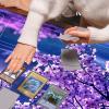 Playmat for MTG Cards Game Mat with Non-Slip Rubber Base Stitched Field Rules Zones Play Mat Desk Mats with Cherry Blossom Moon Size 24 x 14 inch Mousepad for MTG TCG Card Game Playing for Beginner view 2