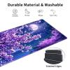 Playmat for MTG Cards Game Mat with Non-Slip Rubber Base Stitched Field Rules Zones Play Mat Desk Mats with Cherry Blossom Moon Size 24 x 14 inch Mousepad for MTG TCG Card Game Playing for Beginner view 3