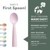 Miniware Sensory Starter Set with Sensory Baby Bowl, Baby Spoon, Roll & Lock Bib - Easy to Clean Baby Feeding Set to Promote Self-Feeding- Toddler Feeding Essentials - Raspberry view 3