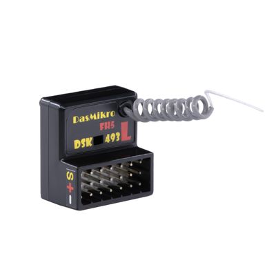 P.D DasMikro Sanwa FHSS5U/FHSS5, FH5U/FH5 Tower Antenna NANO 4CH Compatible Receiver (Compatible with M17S, M17, MT-5, MT-R) (DSK-493L Coaxial Antenna)