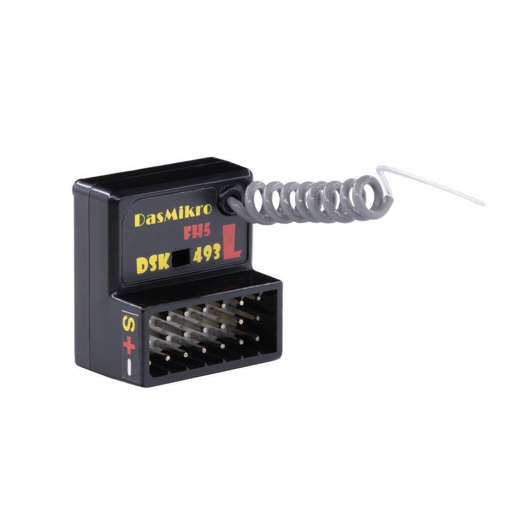 P.D DasMikro Sanwa FHSS5U/FHSS5, FH5U/FH5 Tower Antenna NANO 4CH Compatible Receiver (Compatible with M17S, M17, MT-5, MT-R) (DSK-493L Coaxial Antenna)