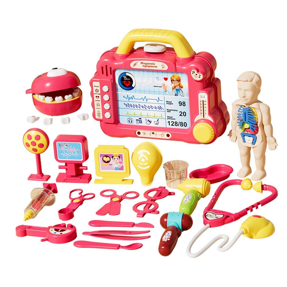JunZheHub Children's Doctor for Role Playing and Learning Activities, Pink