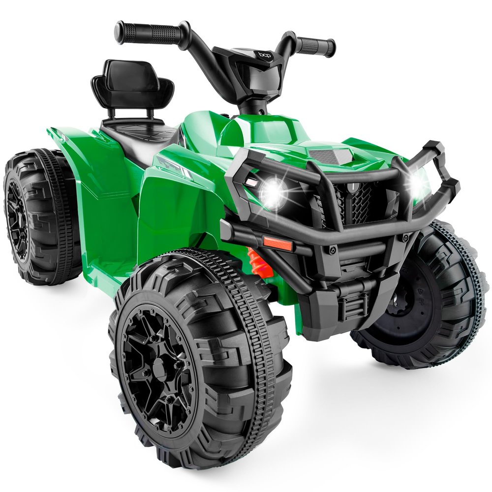 Best Choice Products 12V Kids Ride-On Electric ATV, 4-Wheeler Quad Car Toy w/Bluetooth Audio, 2.4mph Max Speed, Treaded Tires, LED Headlights, Radio - Kelly Green