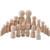 50 Pack Unfinished Log Colour Wooden Figurine Body DIY Kit - 2.4 inches tall natural wood colour white embryo - Suitable for children's painting, family members puppet doll making - Handmade arts and crafts creation materials view 1