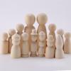 50 Pack Unfinished Log Colour Wooden Figurine Body DIY Kit - 2.4 inches tall natural wood colour white embryo - Suitable for children's painting, family members puppet doll making - Handmade arts and crafts creation materials view 2