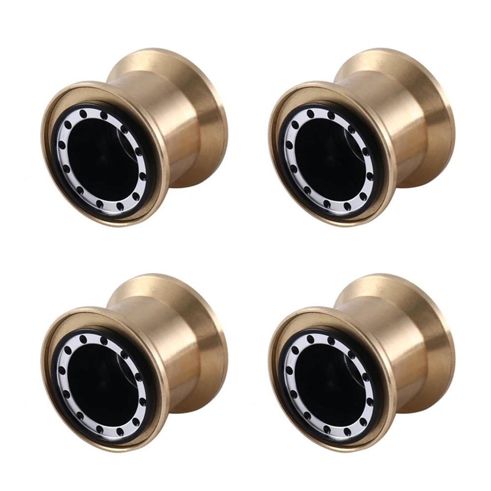 4Pcs Brass Clamp Ring Metal 1.0 Wheel Rim Wheel Hub for FMS FCX24 Max for SMA-sher 1/24 RC Crawler Car Upgrade Accessories(Black)