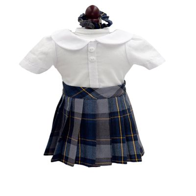 18 inch Doll Outfit-School Plaid Jumper Include Blouse and Hair Accessory/Add on Option: Sock and Shoe (Doll is not Included) (Pleated Skirt Only, Plaid 57)