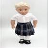 18 inch Doll Outfit-School Plaid Jumper Include Blouse and Hair Accessory/Add on Option: Sock and Shoe (Doll is not Included) (Pleated Skirt Only, Plaid 57) view 3