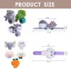 8 Pcs Slap Bracelets Stuffed Animal for Kids, Plush Animal Snap Bracelets Cutie Cuff Sticky Rolls Bracelet Huggers Toy Wrist for Girls Boys Child Gift Party Favors Birthday(style E) view 2