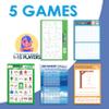 GRANDLMOON 5 Portable Travel Game Activities Pad On The Go Plane Trip Pen Pencil and Paper Game for Teens 6 x 9-inches (75 Sheets) Version 2 view 4