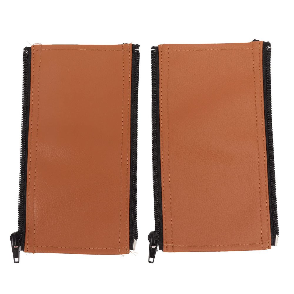 2pcs Stroller Armrest Handle Covers,Soft Comfortable Elastic PU Leather Stroller Handle Protector (Brown)