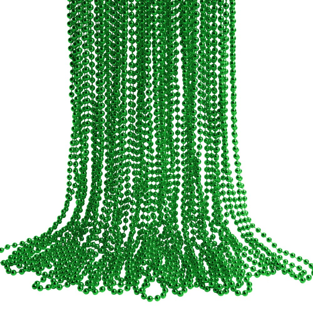 30 Pack Mardi Gras Beads Necklaces Bulk,Mardi Gras St Patricks Day Accessories Green Beads Necklace Party Favors,St Patricks Day Necklaces Party Supplies Mardi Gras Decor for Party,School Event,Home