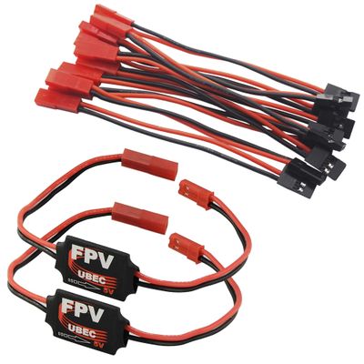 3A 5V DC-DC Converter Step Down UBEC Module & 10CM 20AWG JST Female Plug to JR Male Servo Receiver Connector Adapter Cable