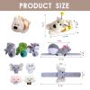 8 Pcs Slap Bracelets Stuffed Animal for Kids, Plush Animal Snap Bracelets Cutie Cuff Sticky Rolls Bracelet Huggers Toy Wrist for Girls Boys Child Gift Party Favors Birthday(style D) view 2