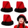 3PCS Christmas Hat,Super Soft Plush Santa Hat,Xmas Holiday Hat for Adults for Xmas New Year Party Headwear (3PCS) view 1